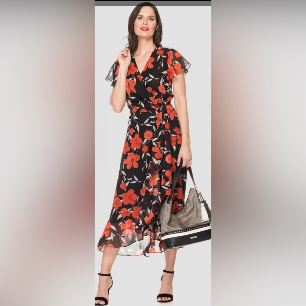 Joseph Ribkoff Summer Floral print wrap dress